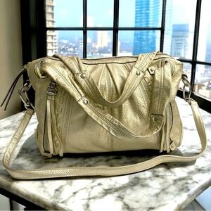 B. Makowsky Metallic Gold Leather Purse